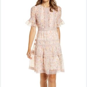 Rachel Parcell Blush Floral Midi Dress